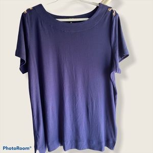 Jones New York Signature Short Sleeve Tee Blouse